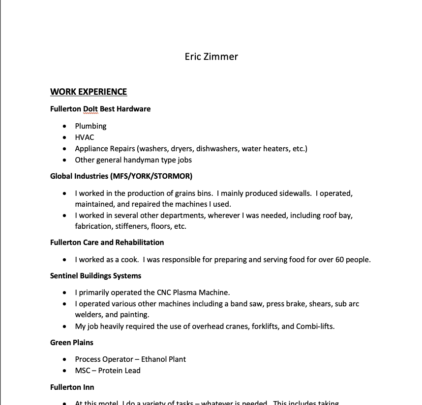 picture of resume
